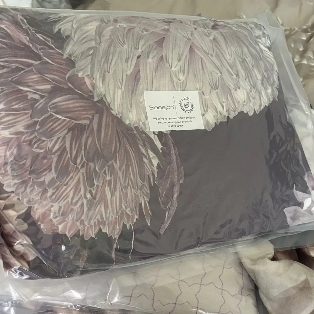 Bebejan BLOOM Floral Bedding Set in Cream and Purple NEW